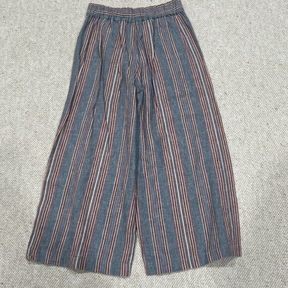 Madewell Pants Extra Small XS Huston Pull-On Side-Button Crop Rainbow Stripe - Picture 2 of 8